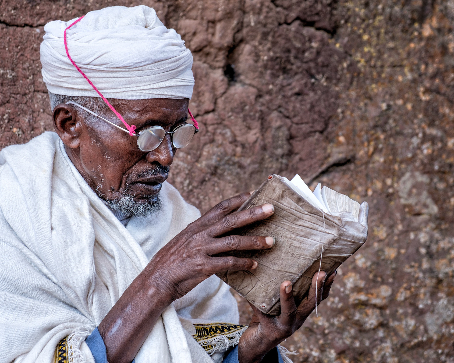 Reading the Prayer Book - Bet Maryam, Lalibela, Ethiopia