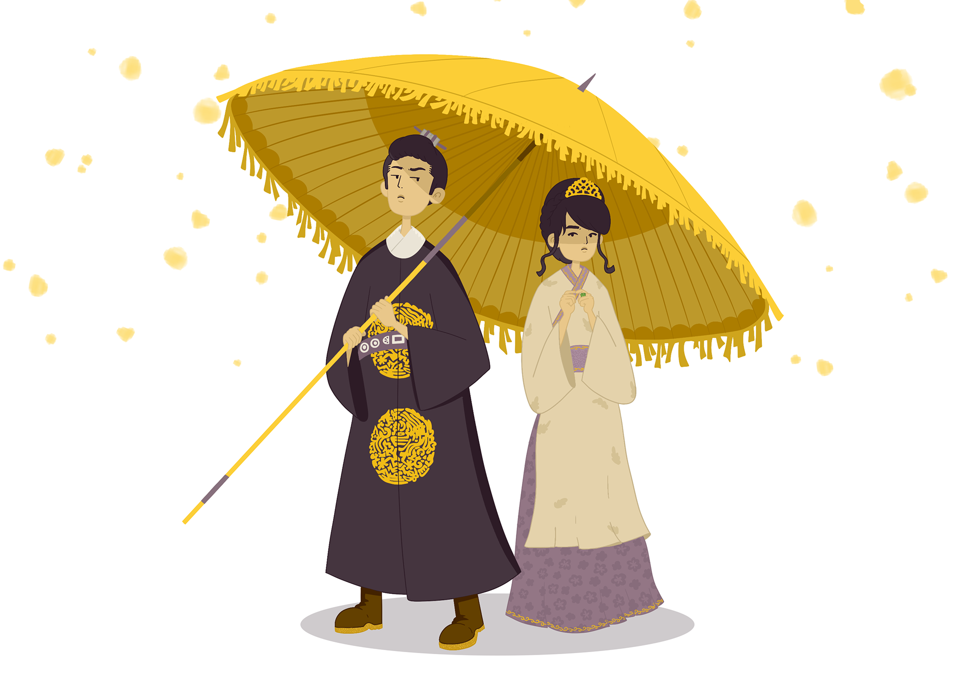 Wang Yeo and Kim Sun character designs, based on the Korean drama 'Goblin'