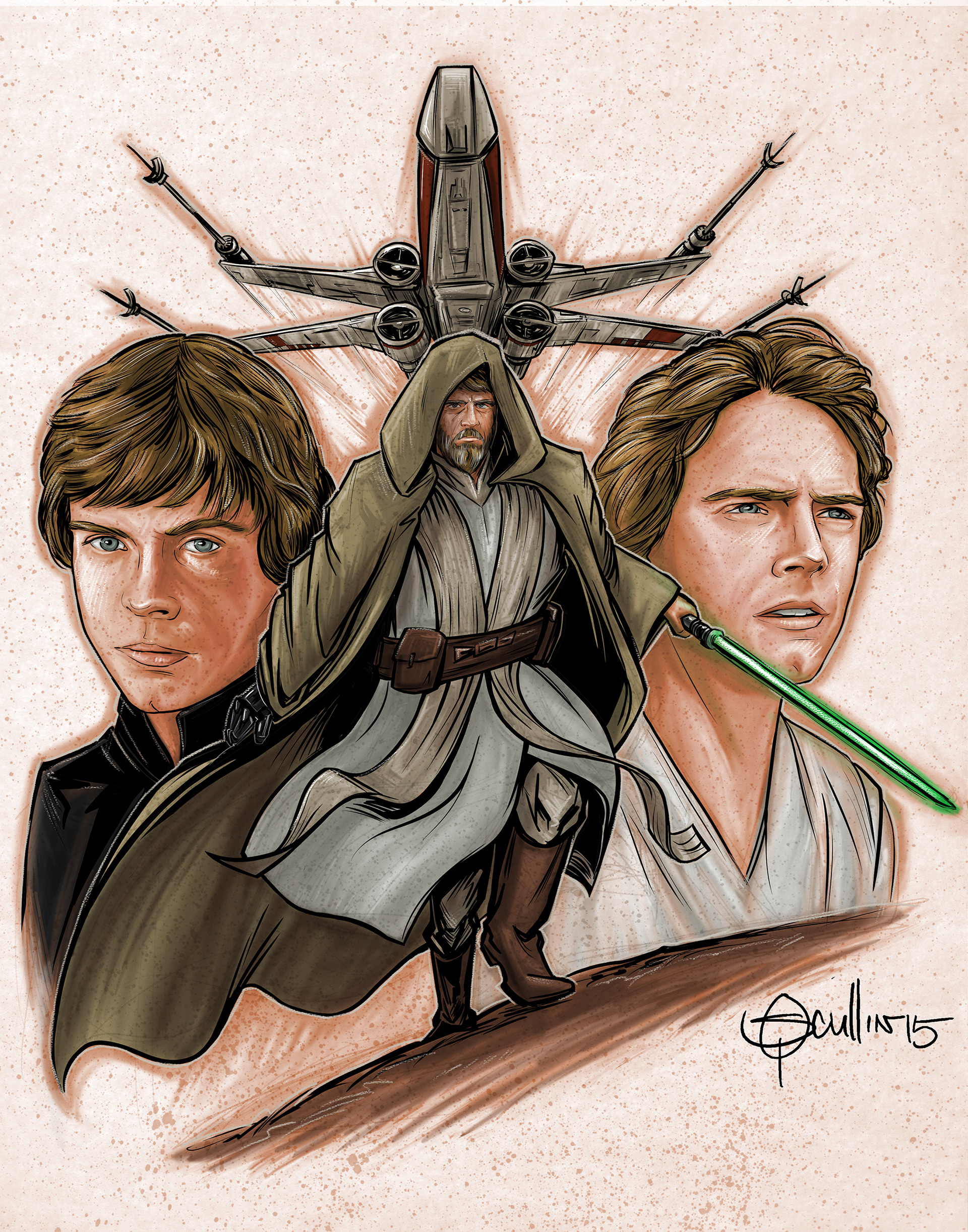 Back to Top. ↑. Luke Skywalker Star Wars VII Fan art by Patrick Scullin. 