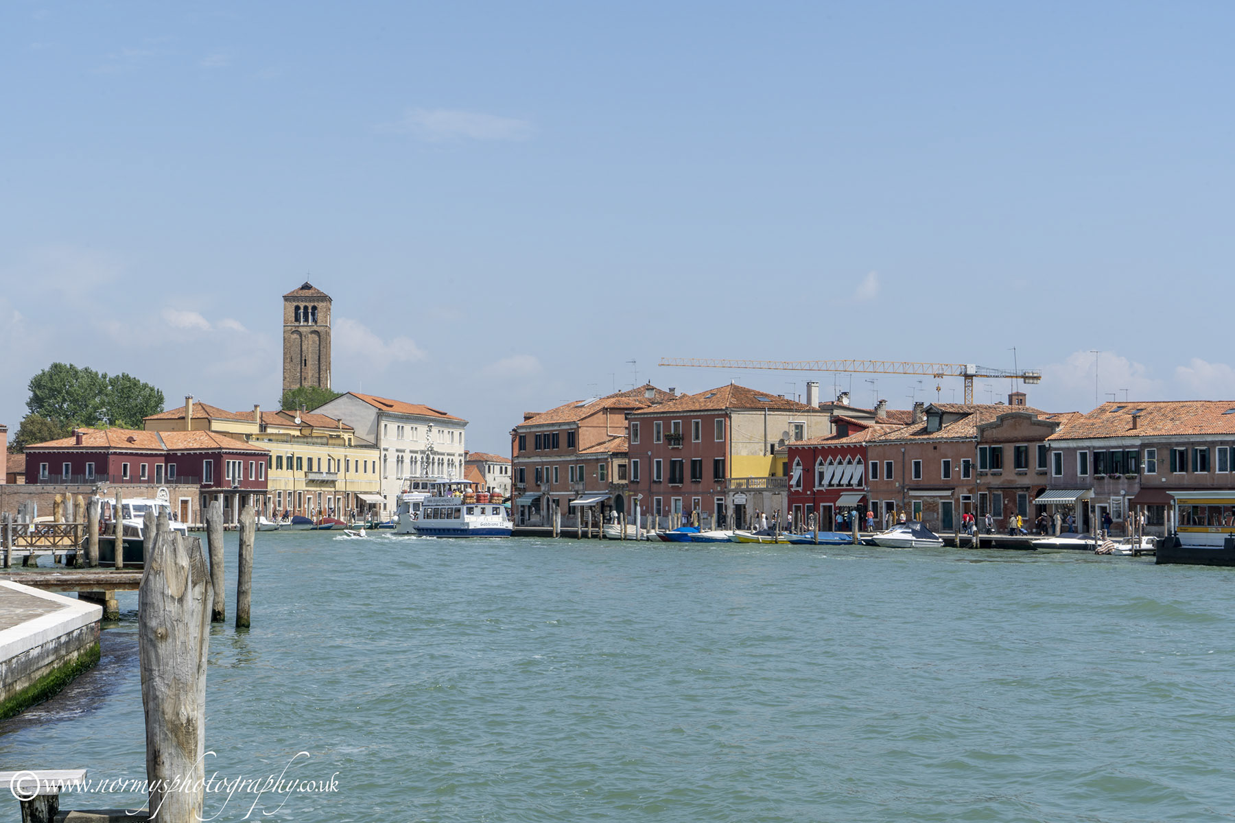 The main canal that splits Murano