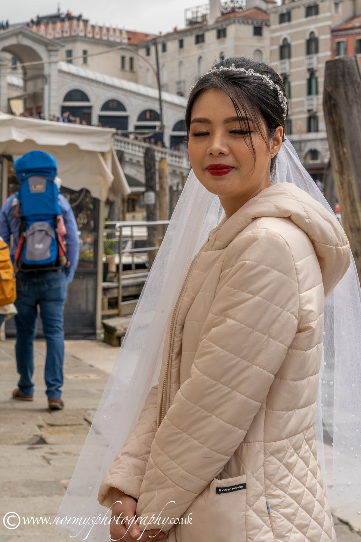 Beautiful blushing bride