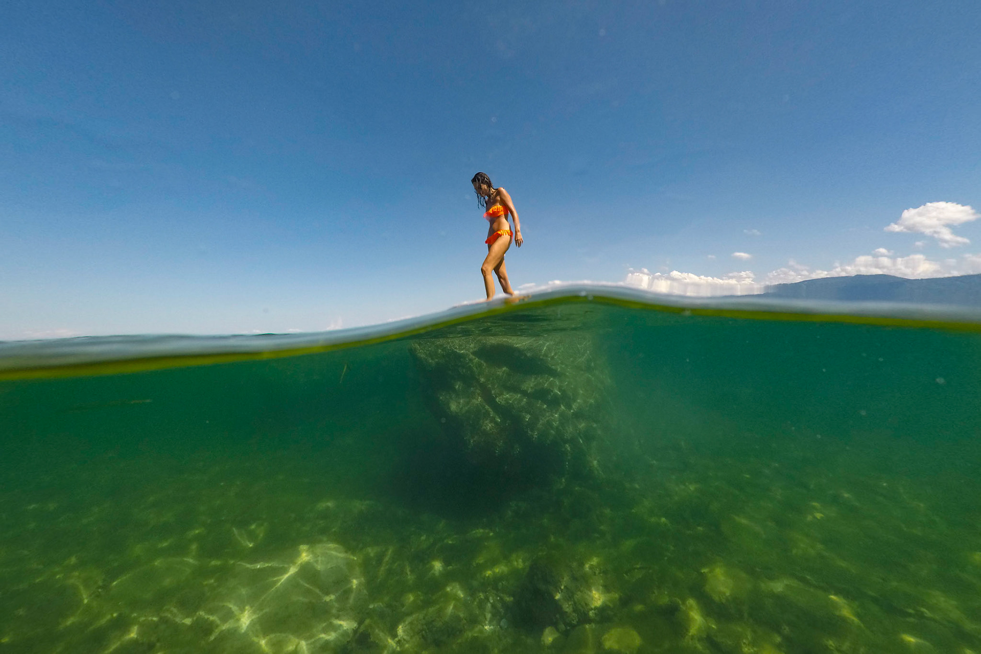 Leman, Excenevex, marcher sur l'eau