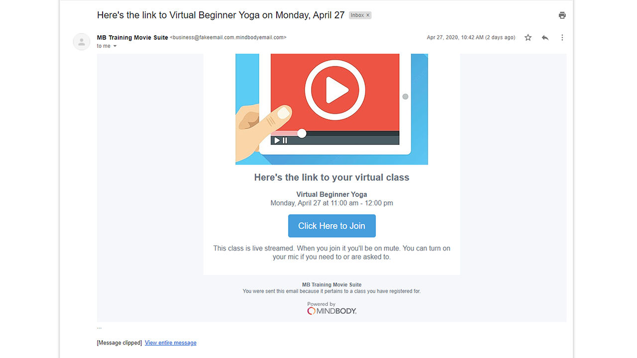 Live Stream Link email
