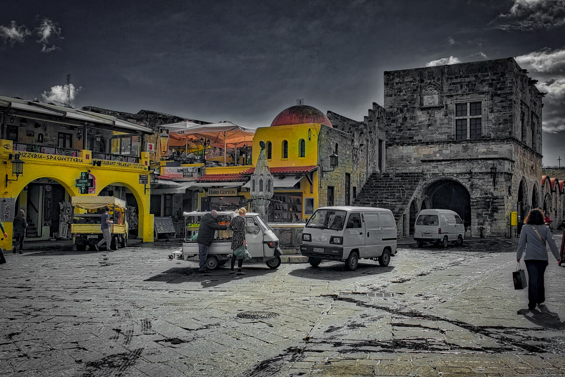 Hippocrates Square, Rhodes, Greece