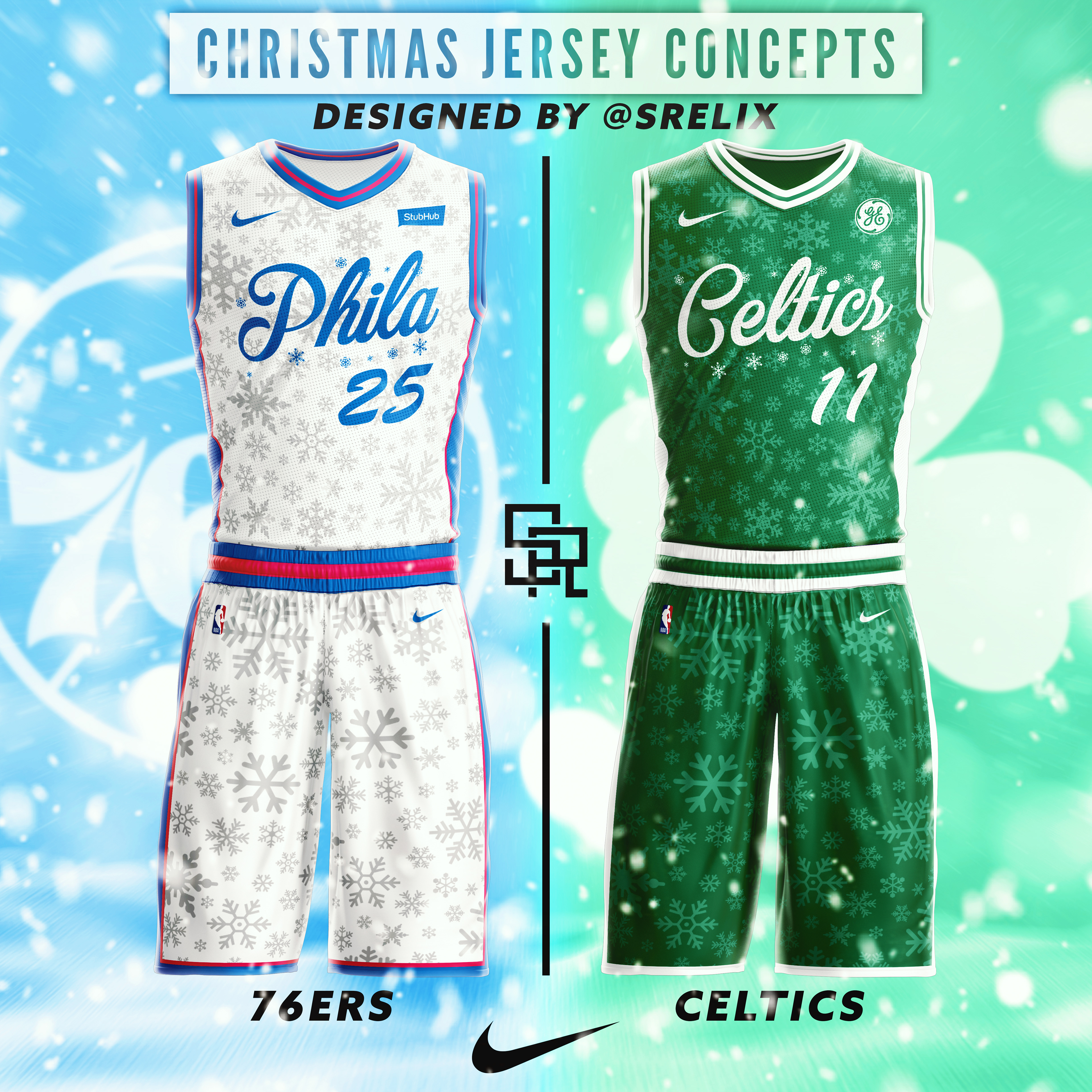 SRELIX Portfolio - NBA Christmas 2019 Jersey Concepts