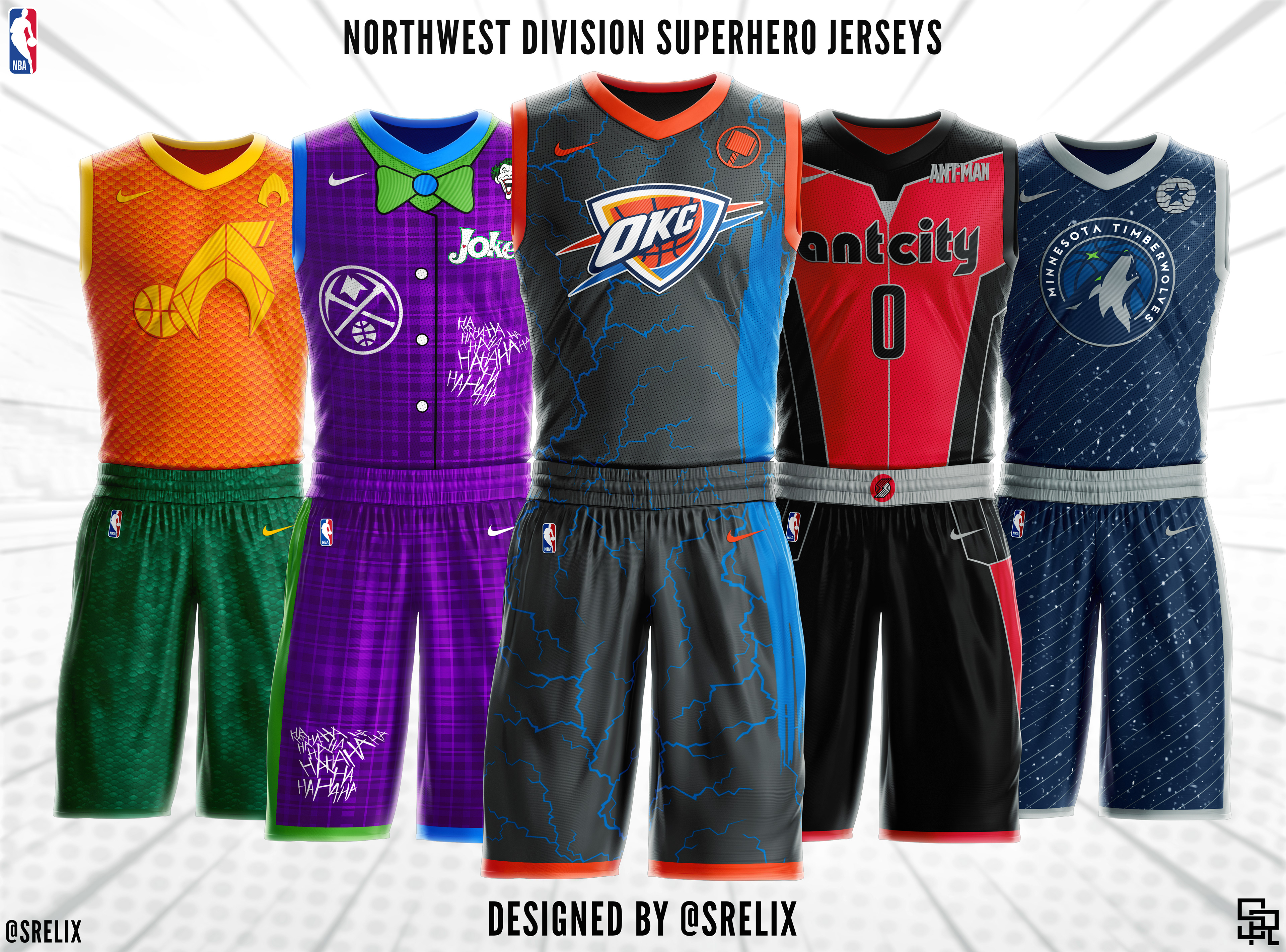 SRELIX Portfolio - NBA x Superhero Jersey Concepts
