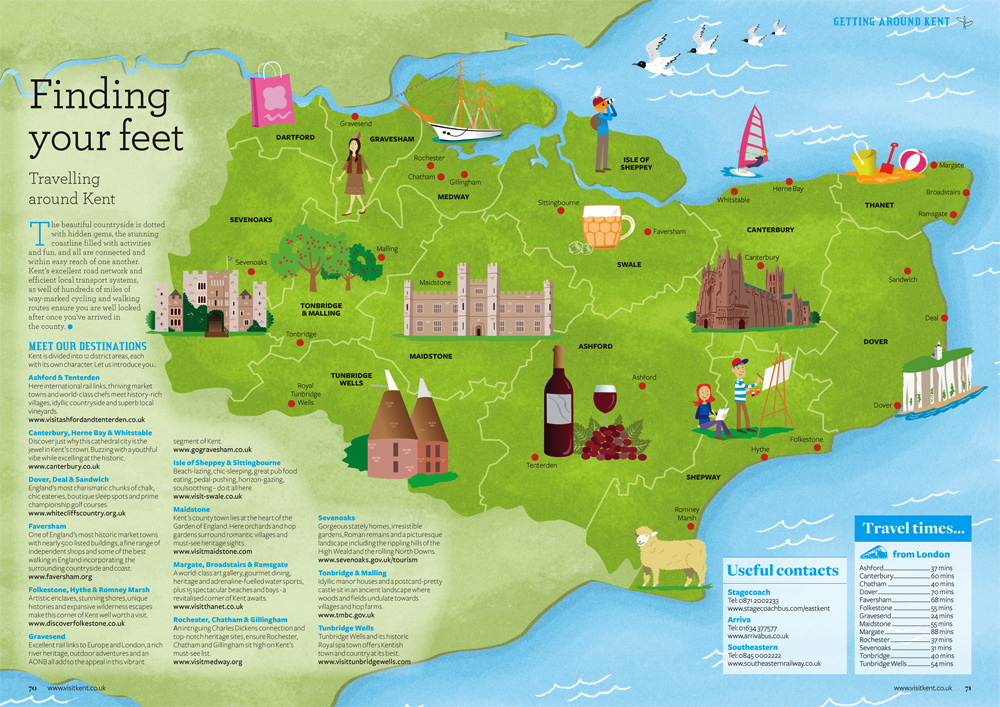 David Hurtado - Illustrated Maps for Visit Kent Guide