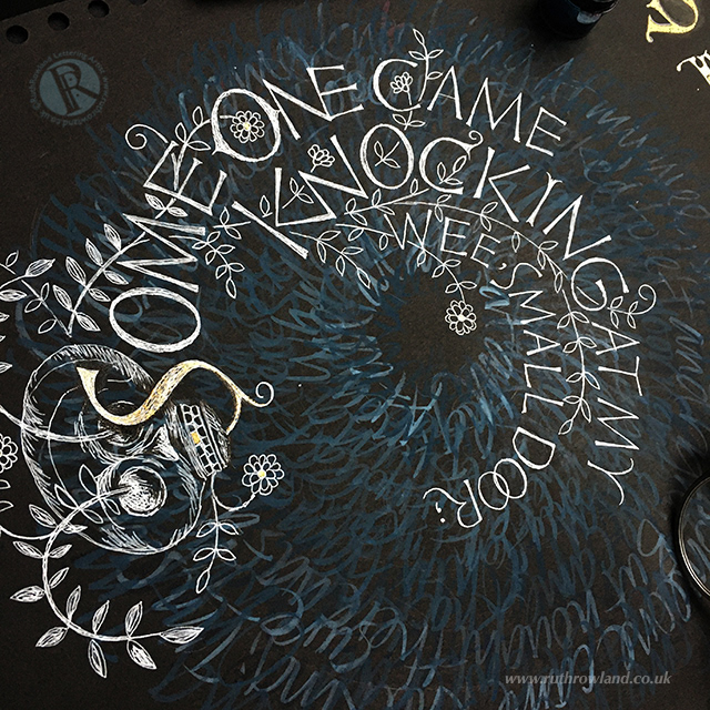 Someone Came Knocking Halloween Calligram