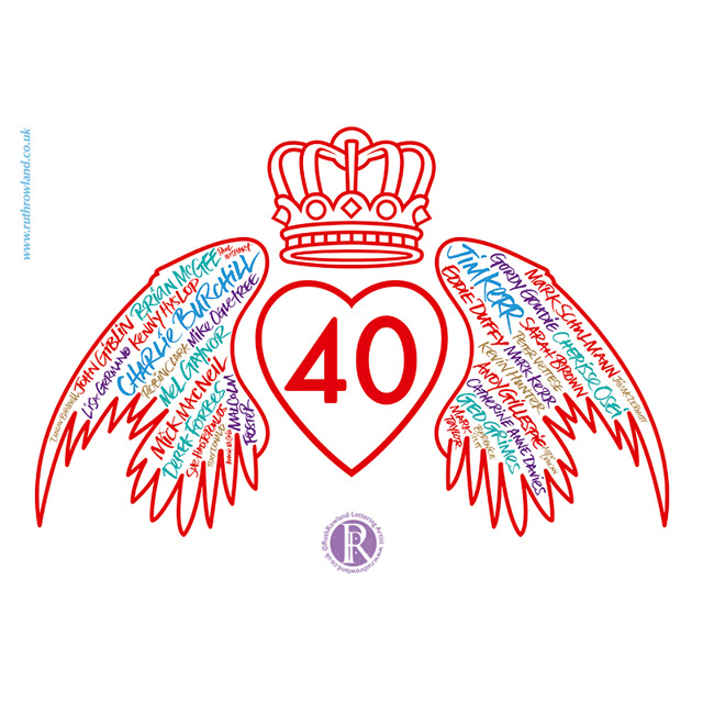 SimpleMinds 40 Tour Book Winged Heart Calligram