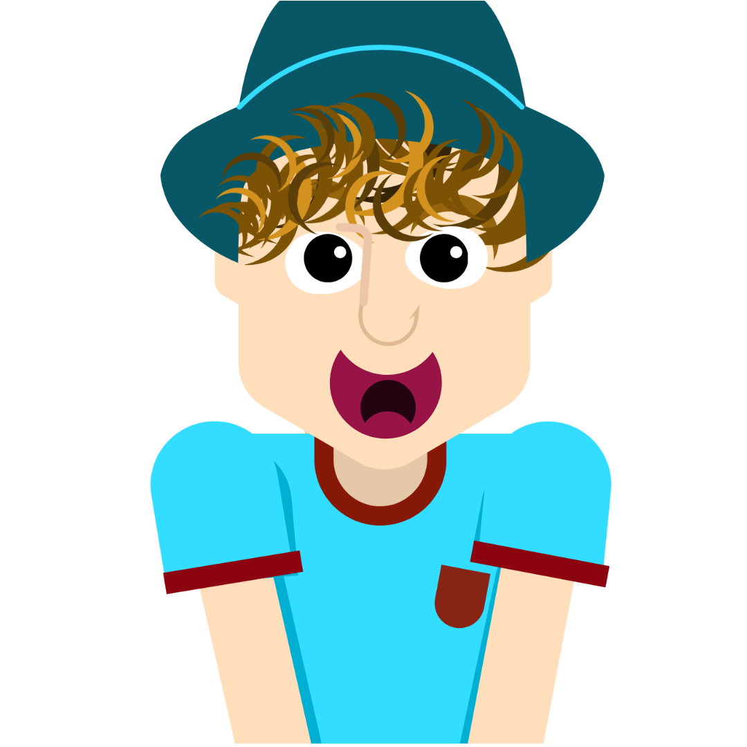 Cheeky Boy Next Door with Hat on, Brown Hair with Hightlights