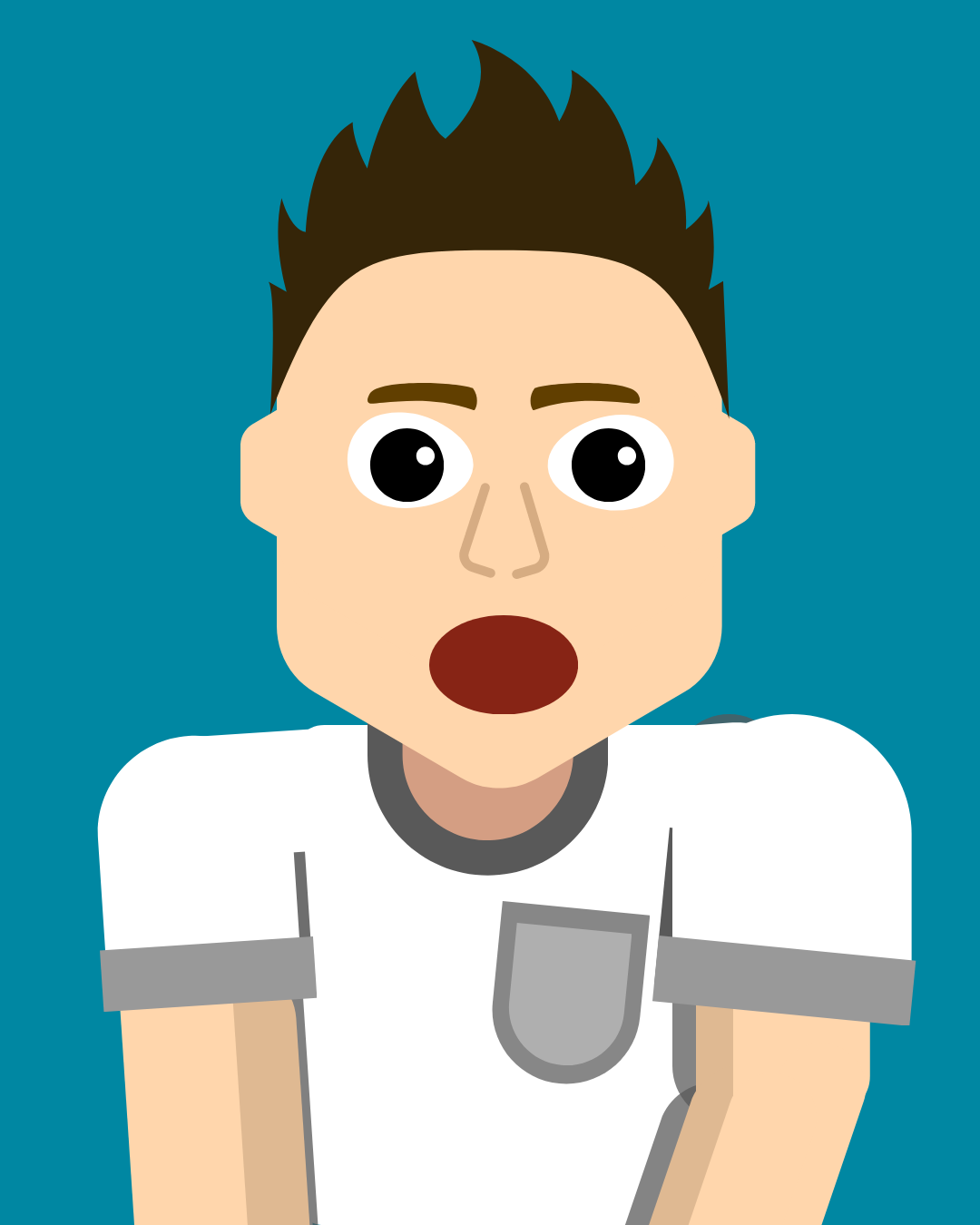 Typical Lad with Spikey Brown Hair