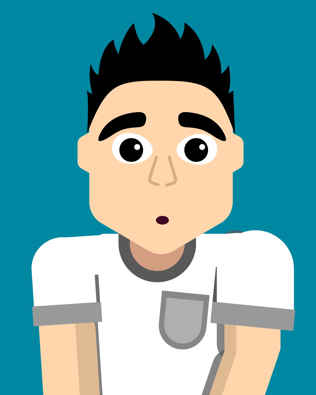 Typical Lad with Spikey Brown Hair