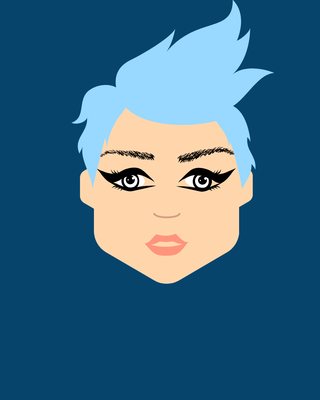 Funky Chick with Blue Hair