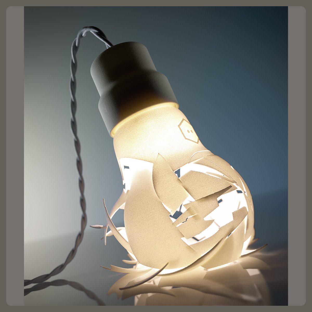 Oops! 2D printed luminaire, Pete Gardner, Photographer, Studio, Still Life, London, UK, © Copyright Pete Gardner