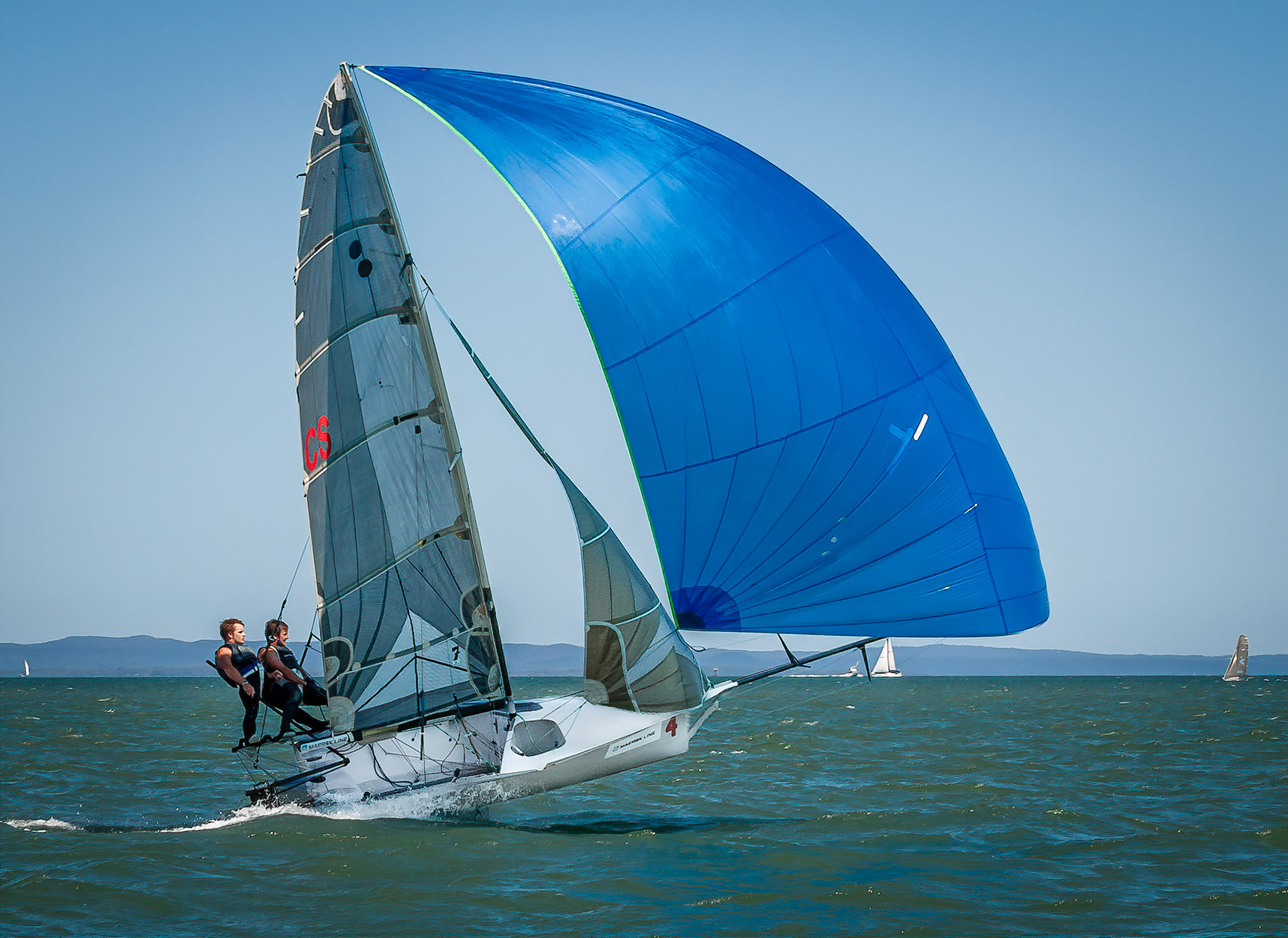 12 ft Skiff Under Spinniker 2 - Waterloo Bay
