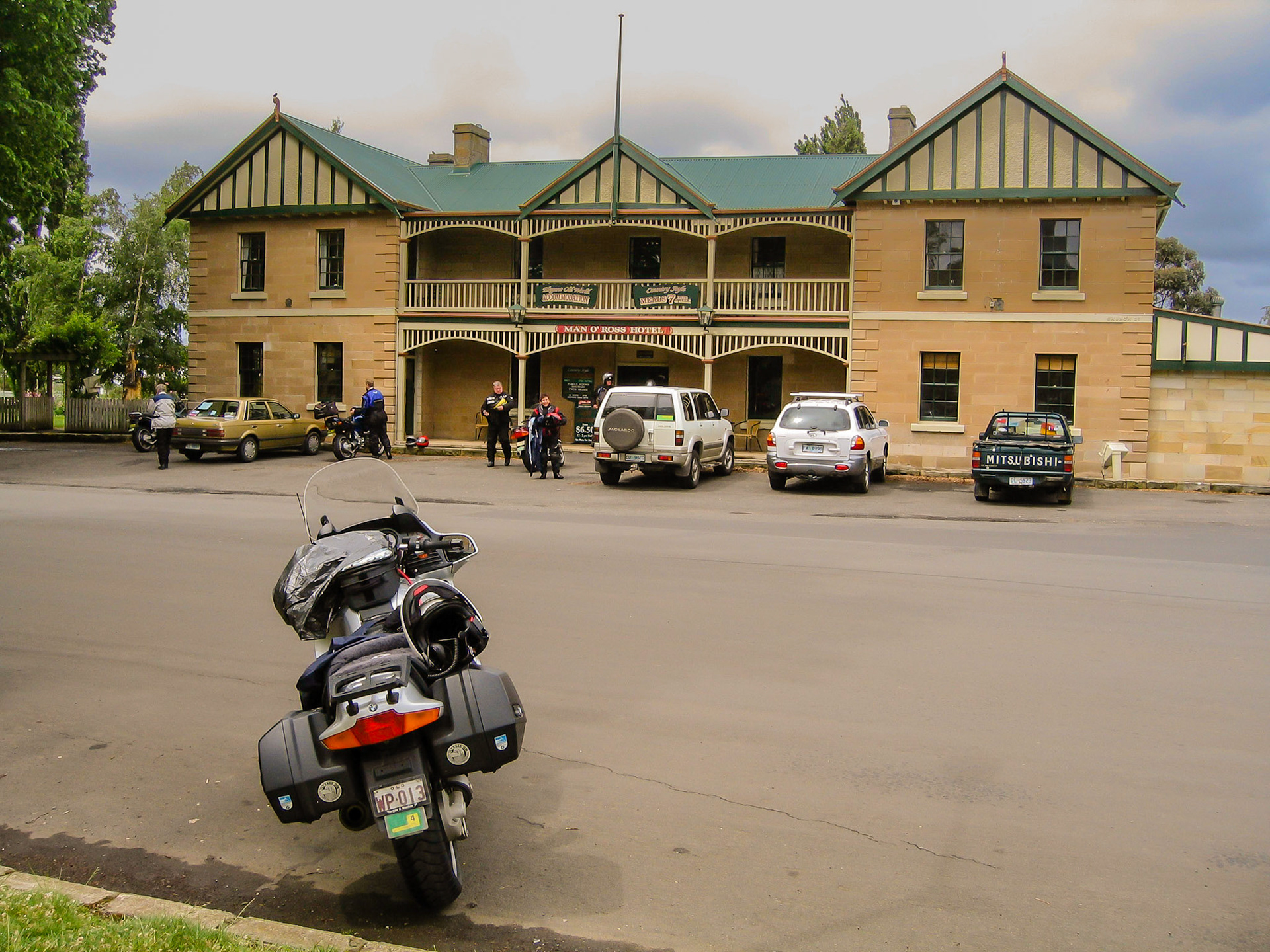 Lunch stop on Motorbike Tour - Ross Tasmania