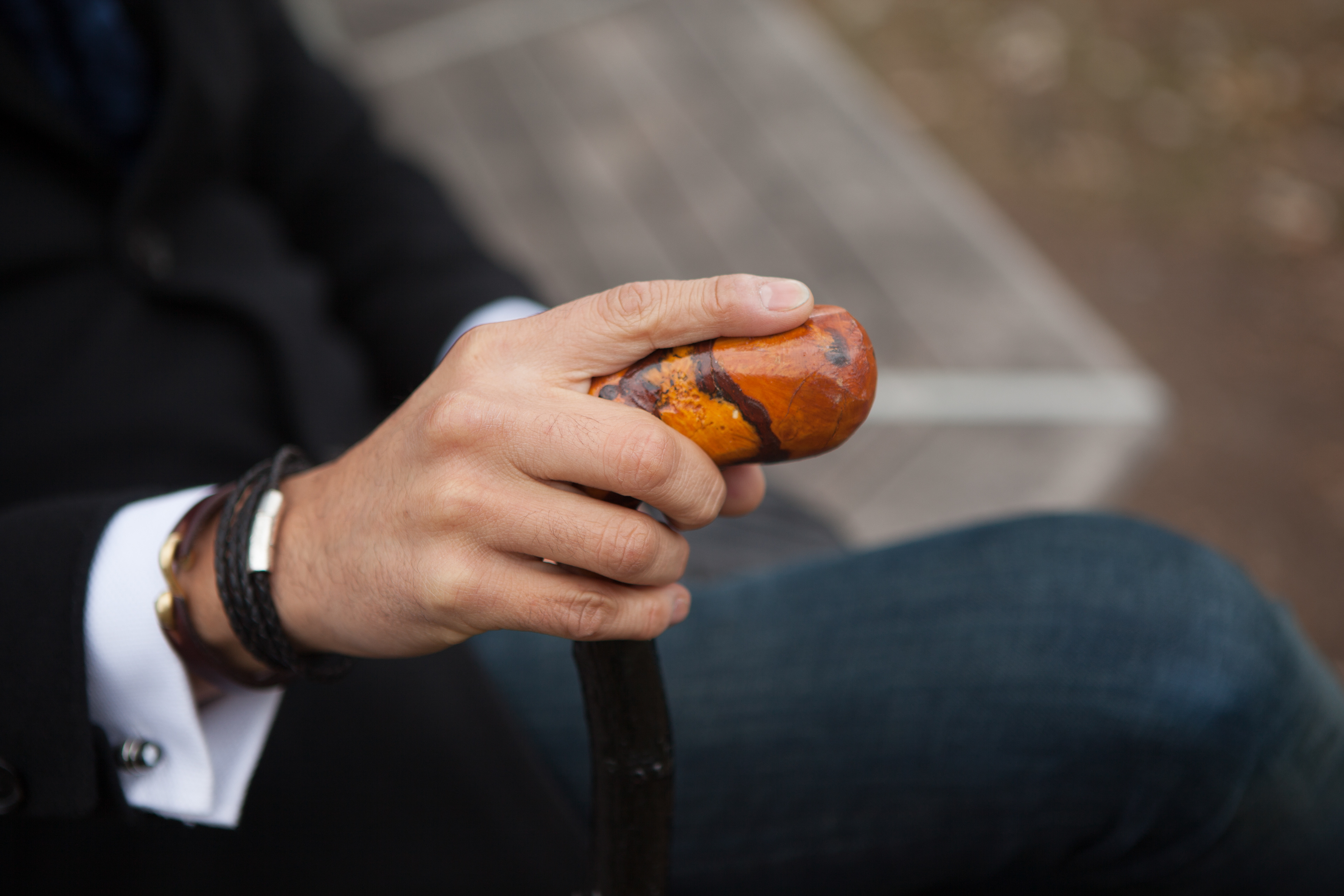 Lifestyle Product Photography - Man holding a cane