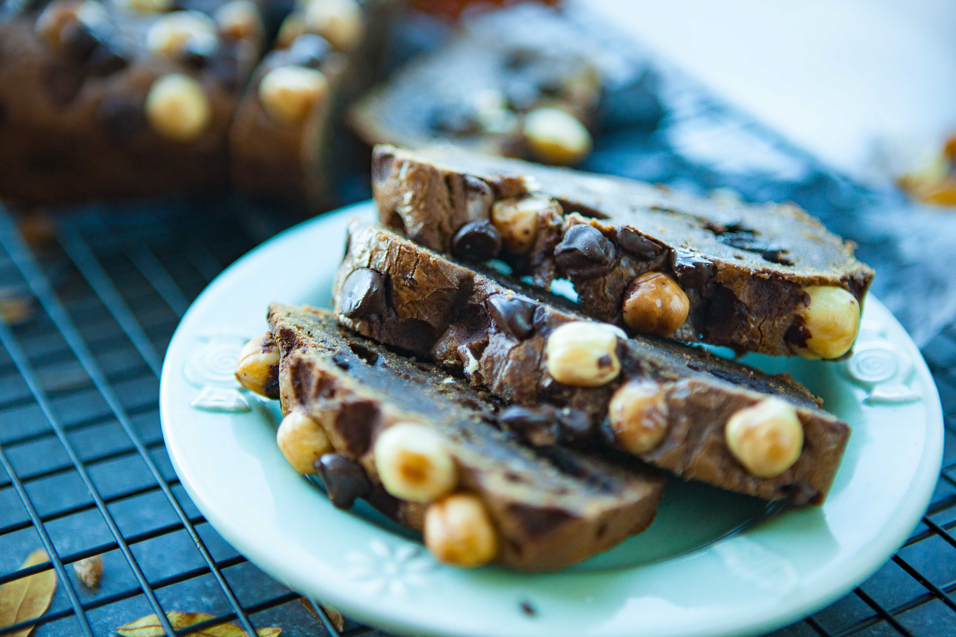 Slices of Hazelnut Chocolate Loaf - Social Media Food Photography