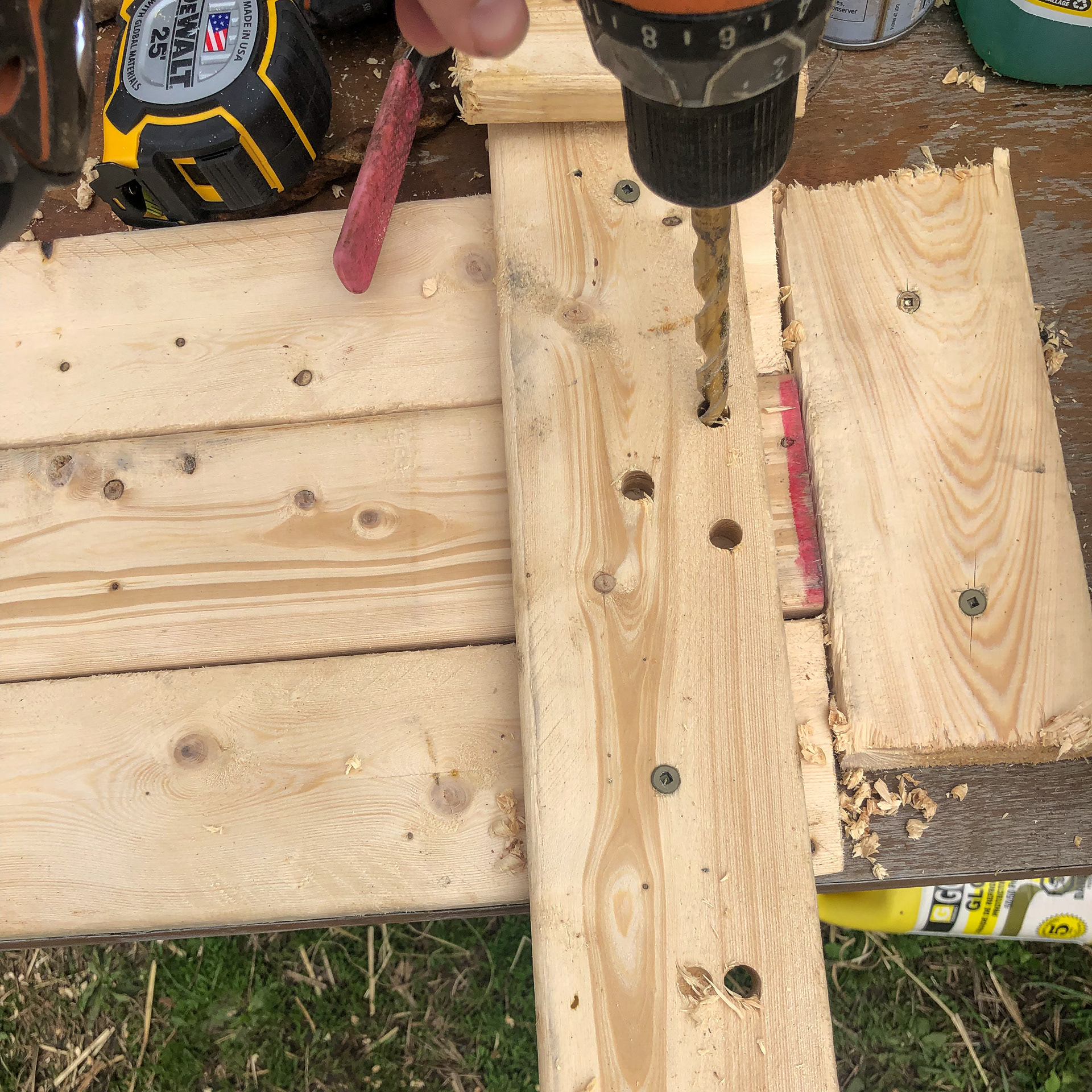 Quick jig for drilling consistent holes
