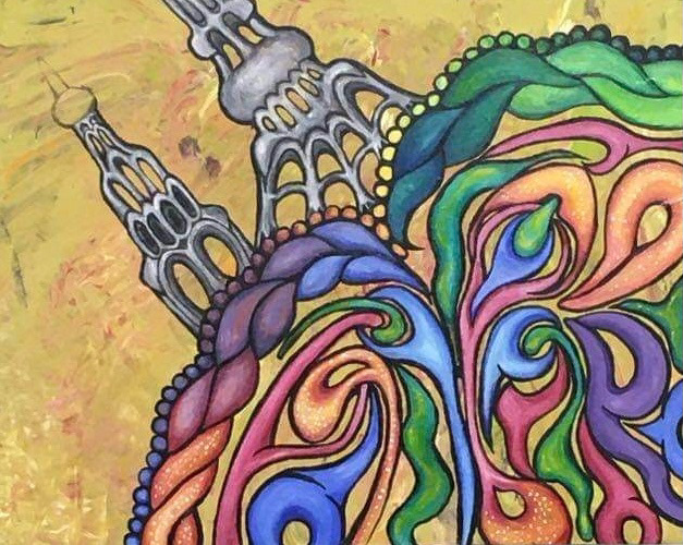 Micro Towers, 2020, Acrylic on canvas