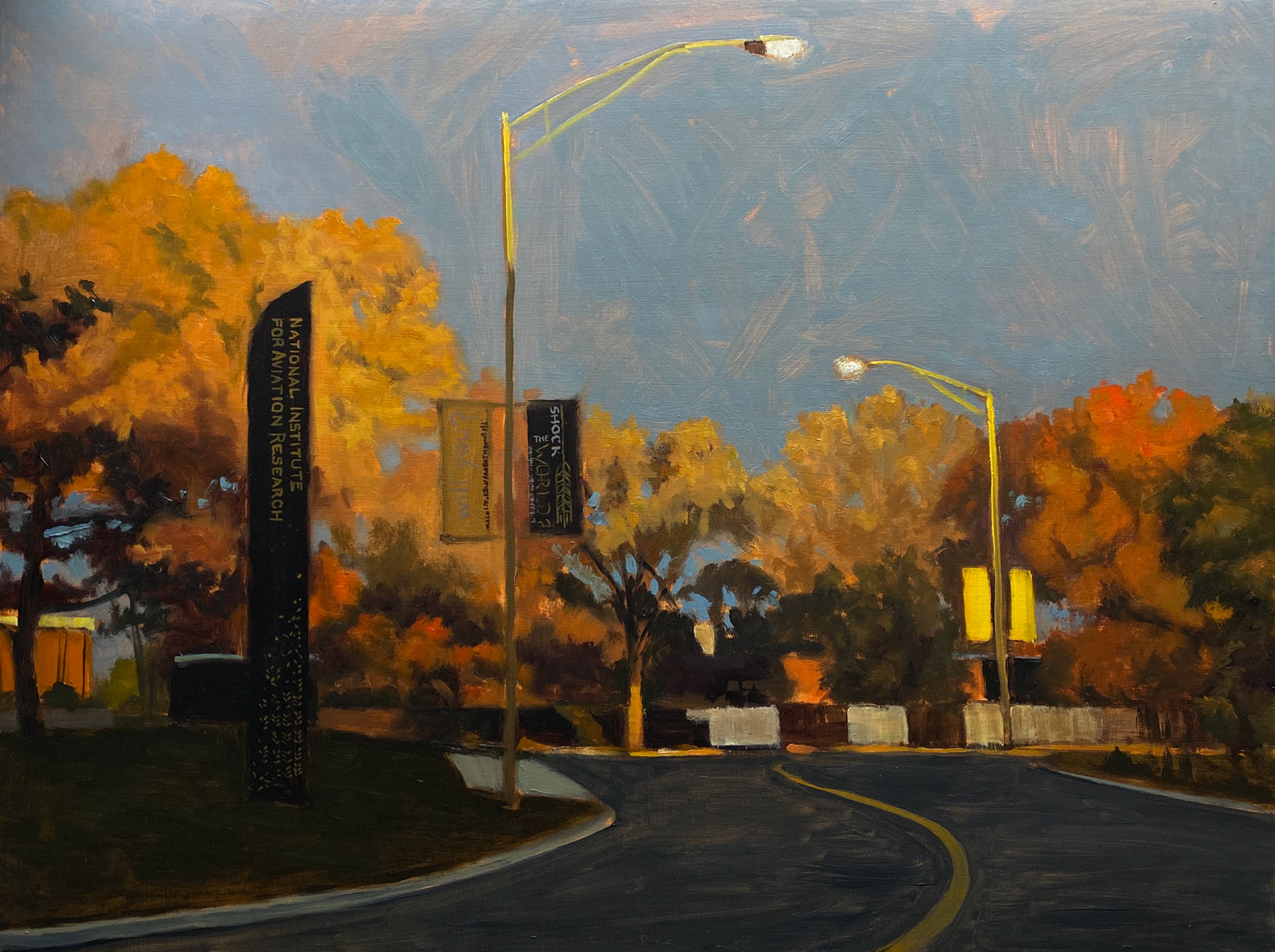 "WSU Aeronautics," Oil on board
