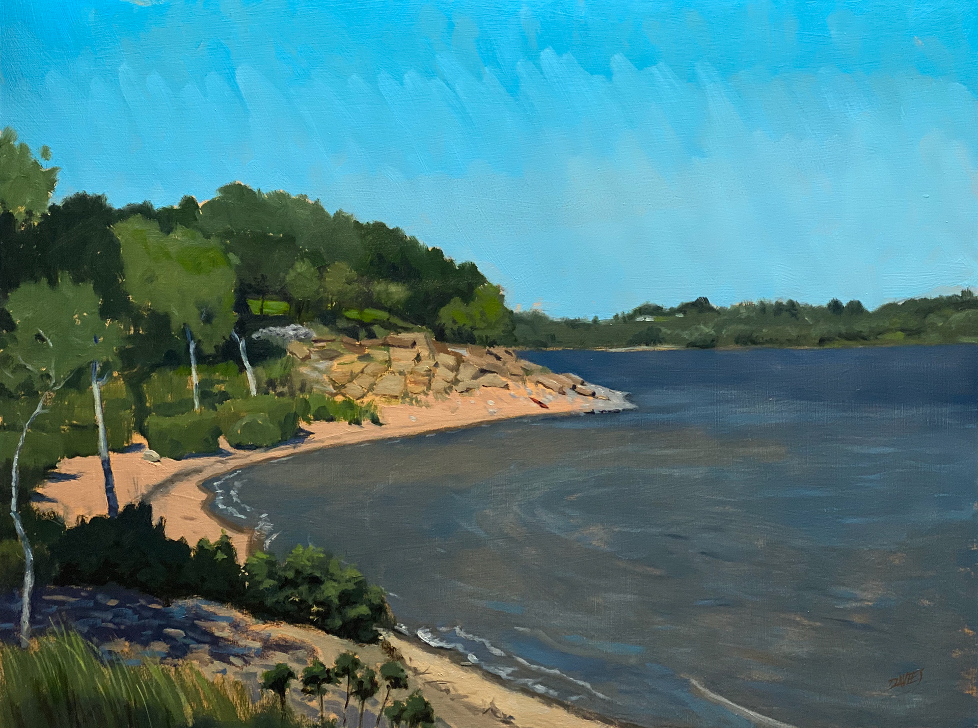"Fall River Cove," Oil on board