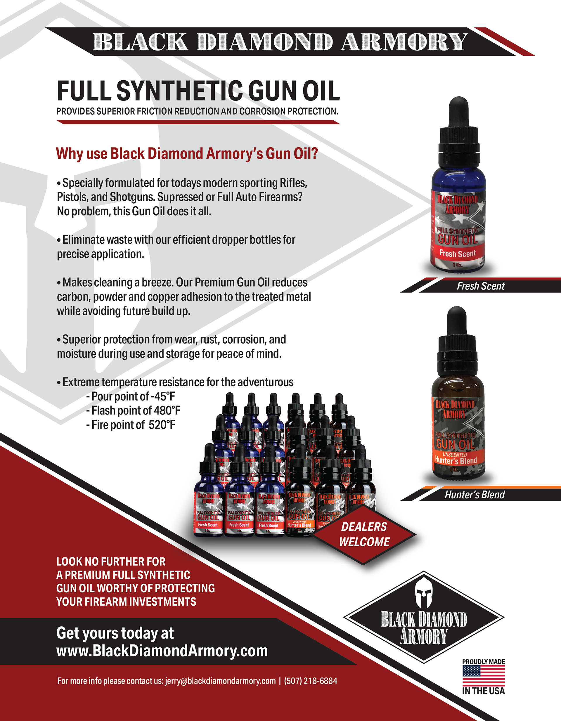 Sales Sheet collateral for Gun Oil
