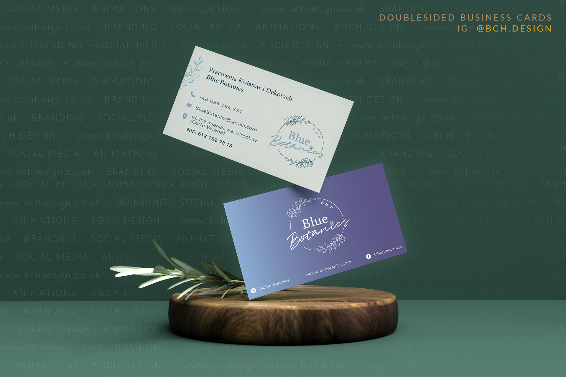 Double-sided business cards