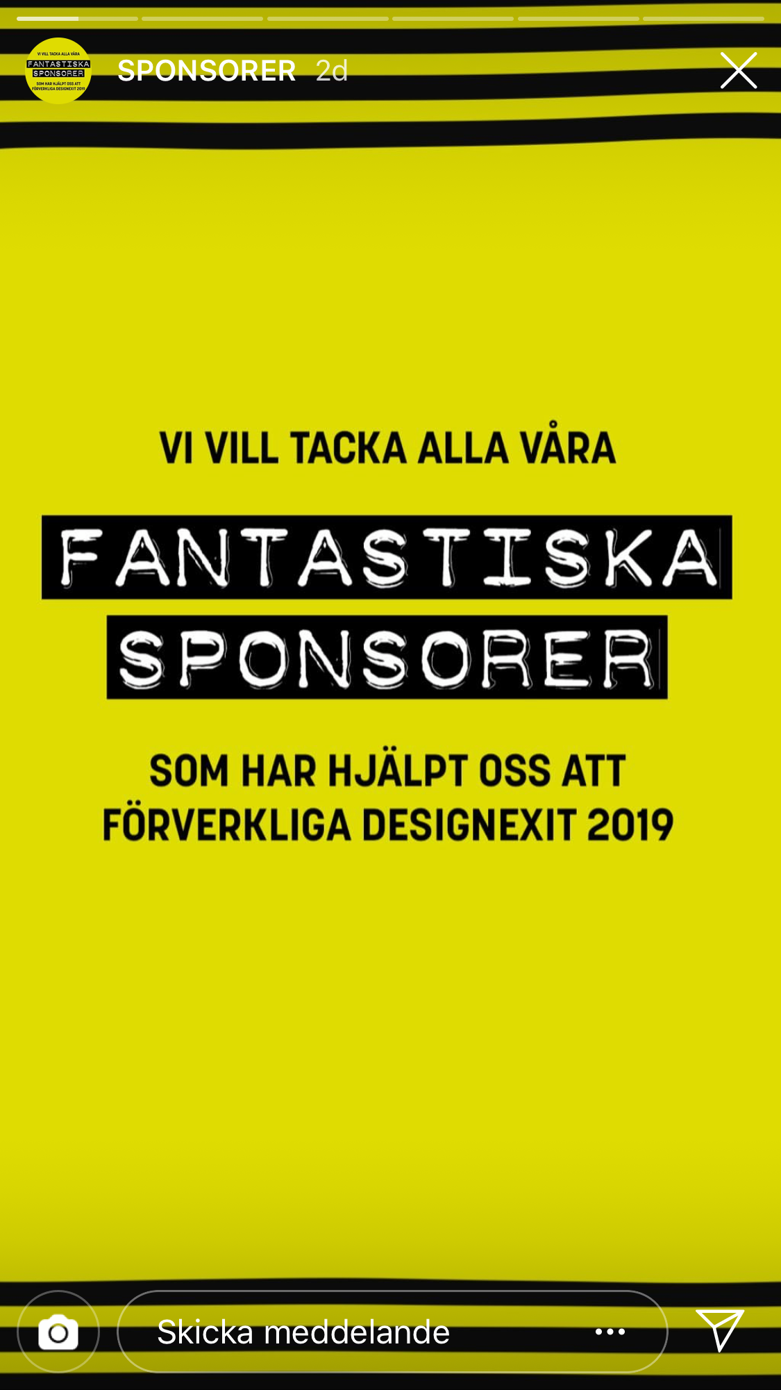 Instagram story - thanking sponsors