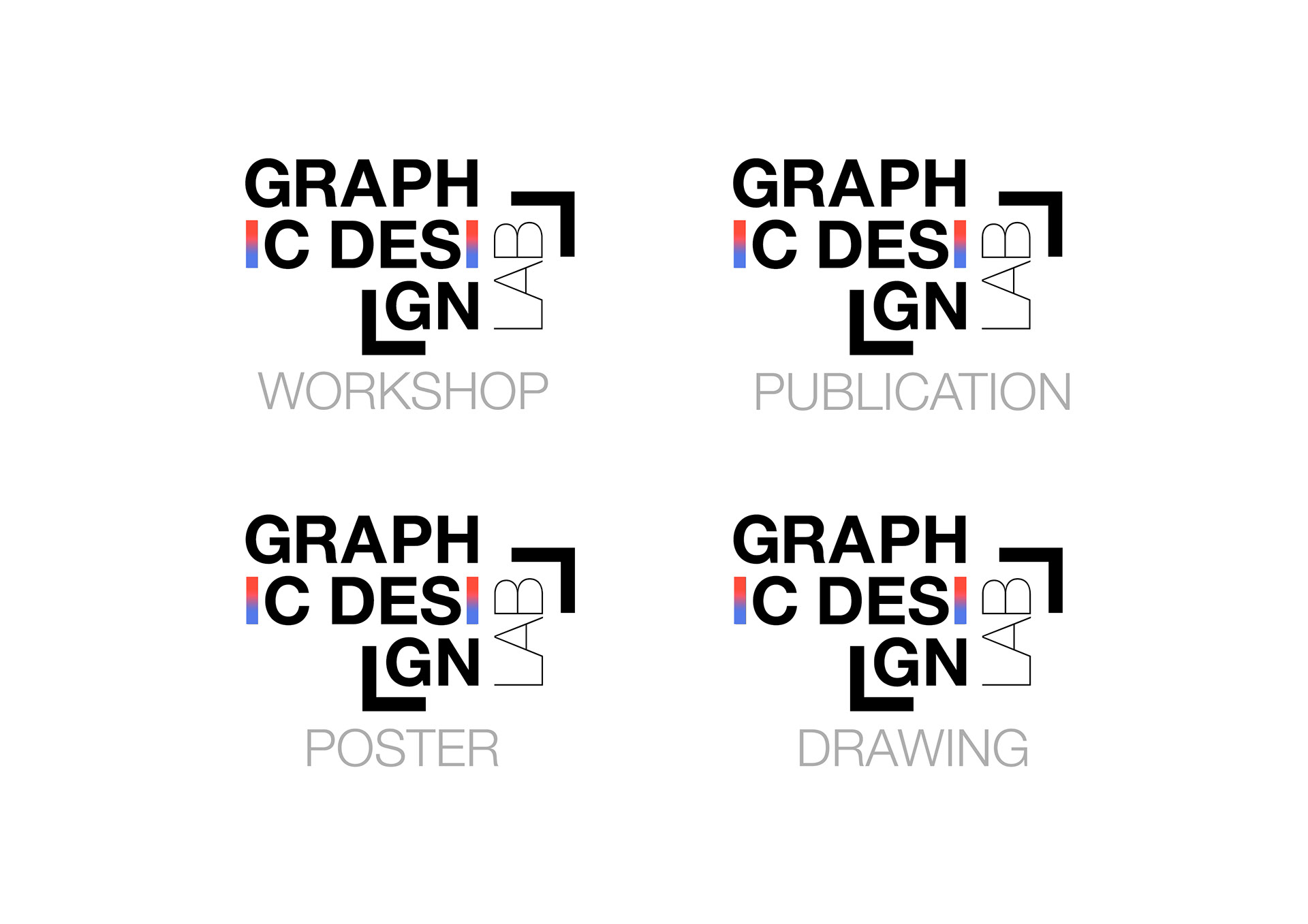 Modular logo system for Graphic Design lab
