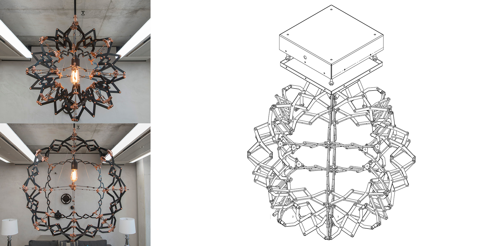 Elyne, Legarnisson, Design, London, Spatial, Interior, Branding, Installation, technology, Kinetic, Motion, Storytelling, analyses, brand, light, pentagonal, chandelier, staircase, clock, LED, programming, XTX markets, Acrylicize, Peldon Rose, Rhino3D, Cinema4D, inquisitive, minds