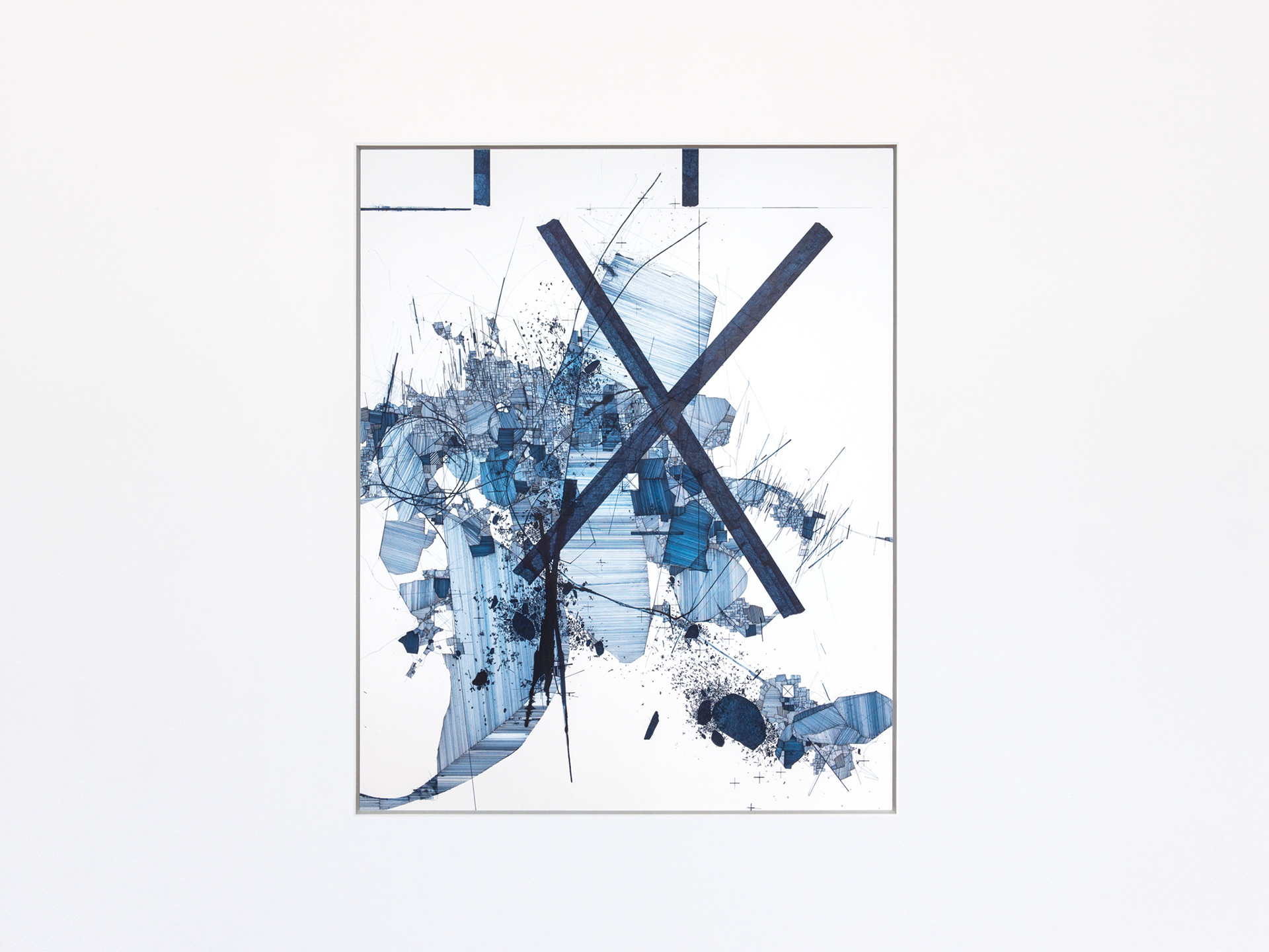 Derek Lerner, Asvirus 95, 2018 Ink on paper on aluminum honeycomb panel 60 x 47.5 x 1/2 inches (1.5m x 1.2065m x 1.27cm)