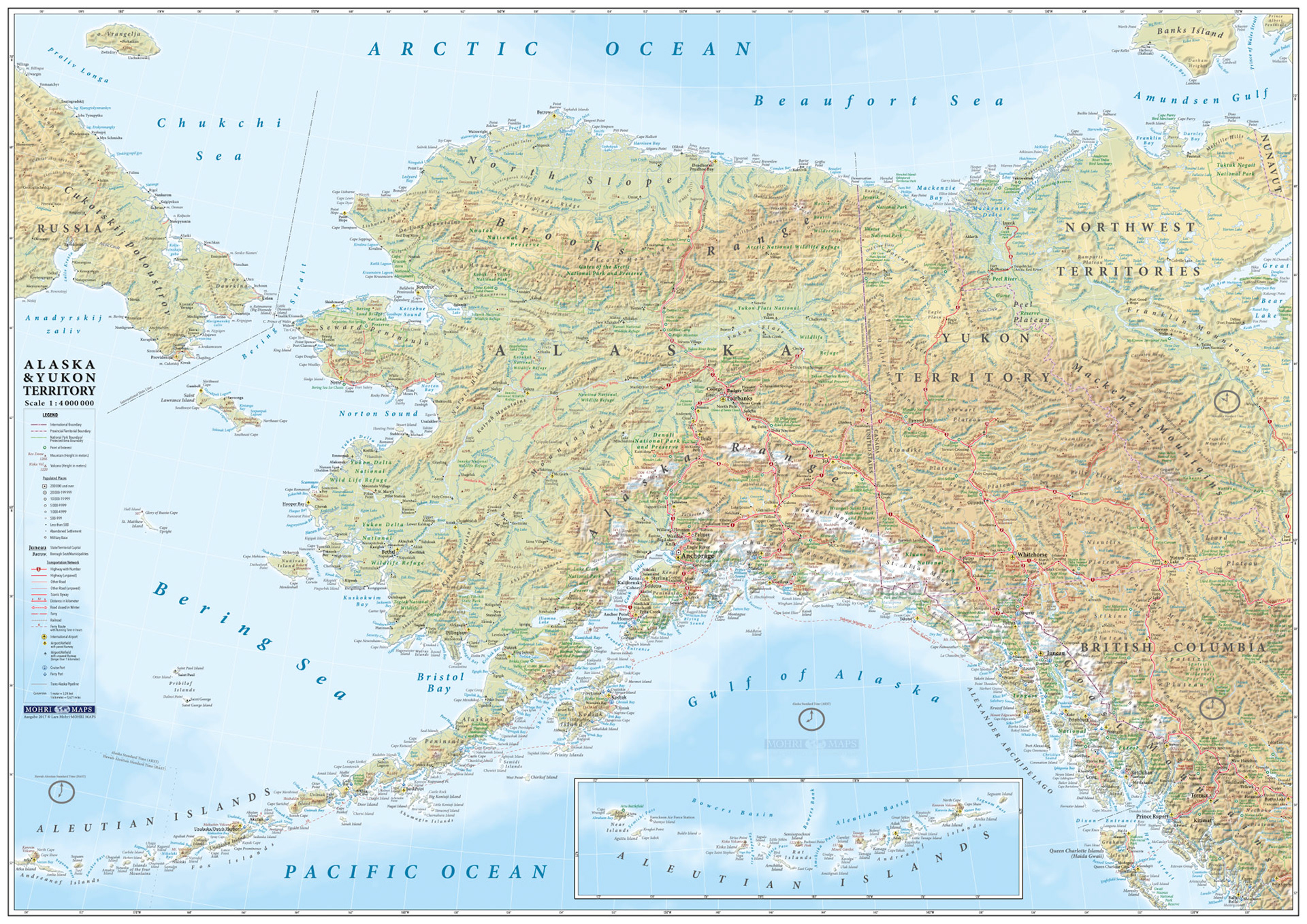 Karte Alaska & Yukon Territory