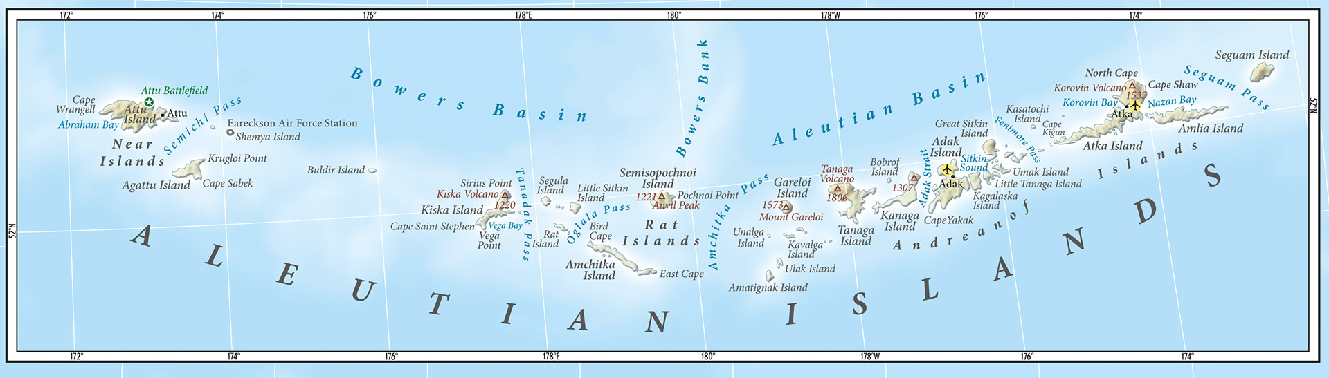 Karte Alaska & Yukon Territory - Aleuten