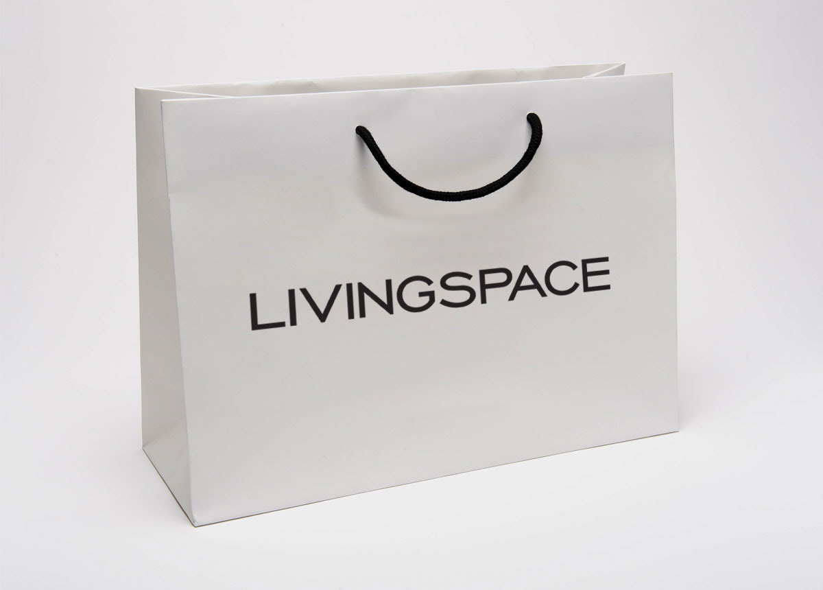 livingspace wordmark shopping bag design