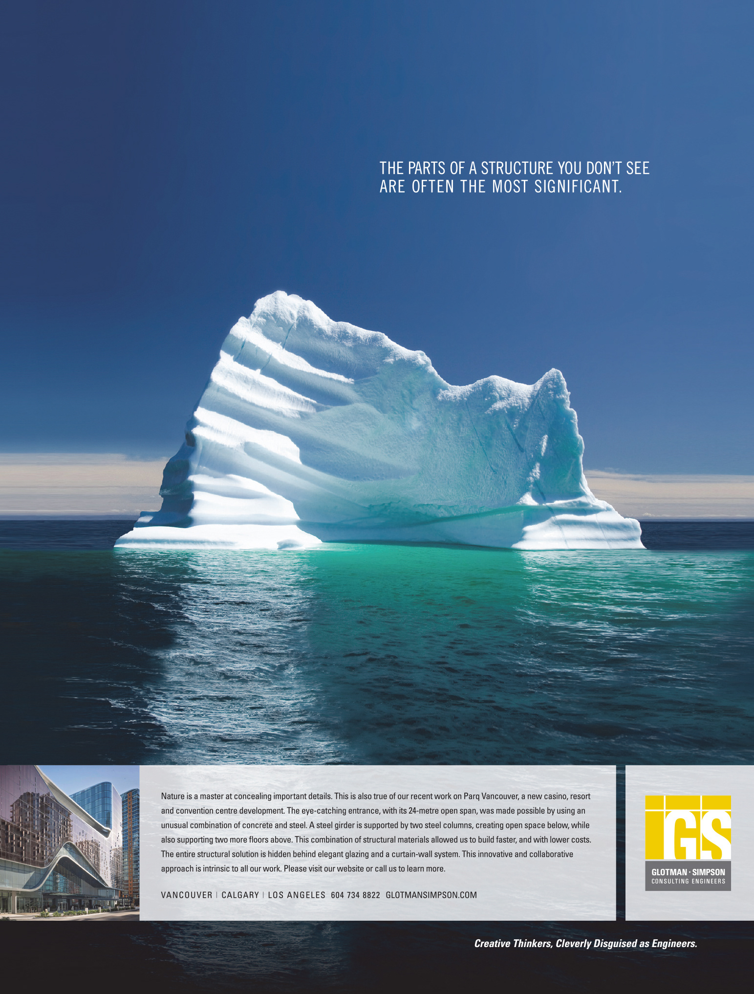 Glotman Simpson iceberg magazine ad
