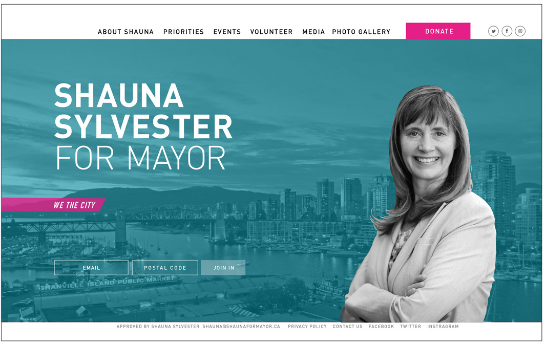 Website design for an mayor candidate