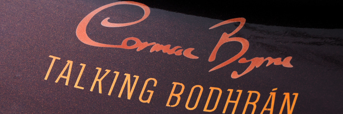 'Talking Bodhran' branding on drum frame