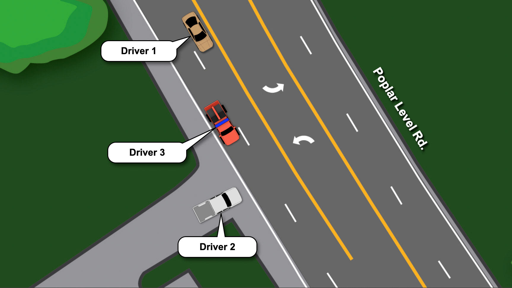 Map for car accident trial