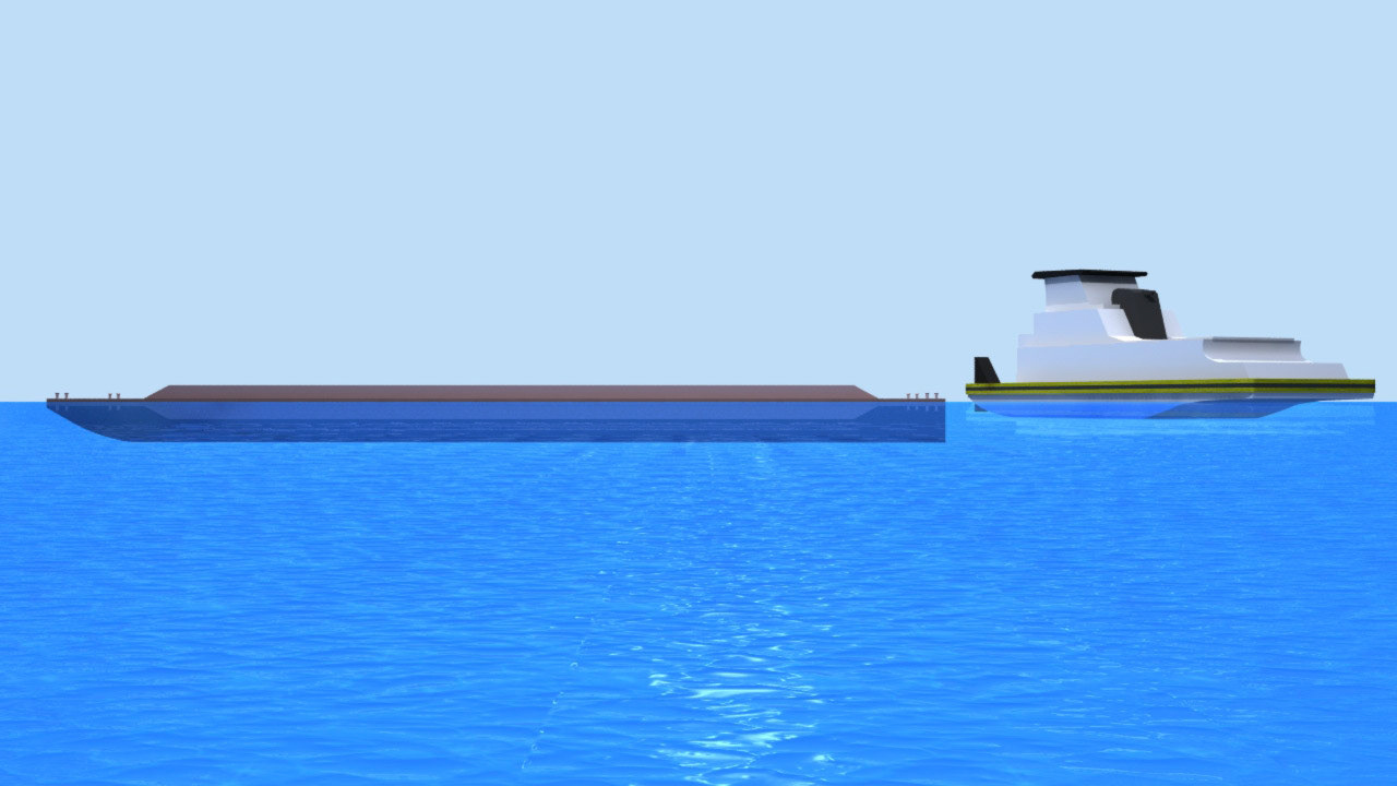 3D Illustration for barge trial
