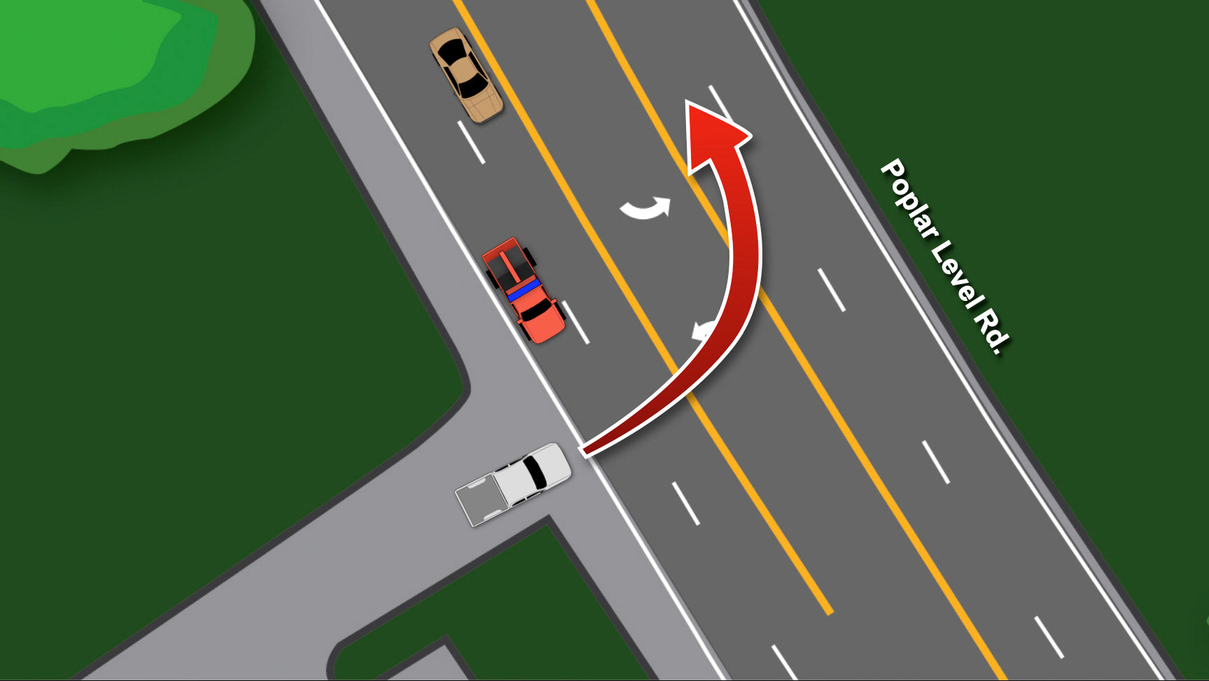 Map for car accident trial