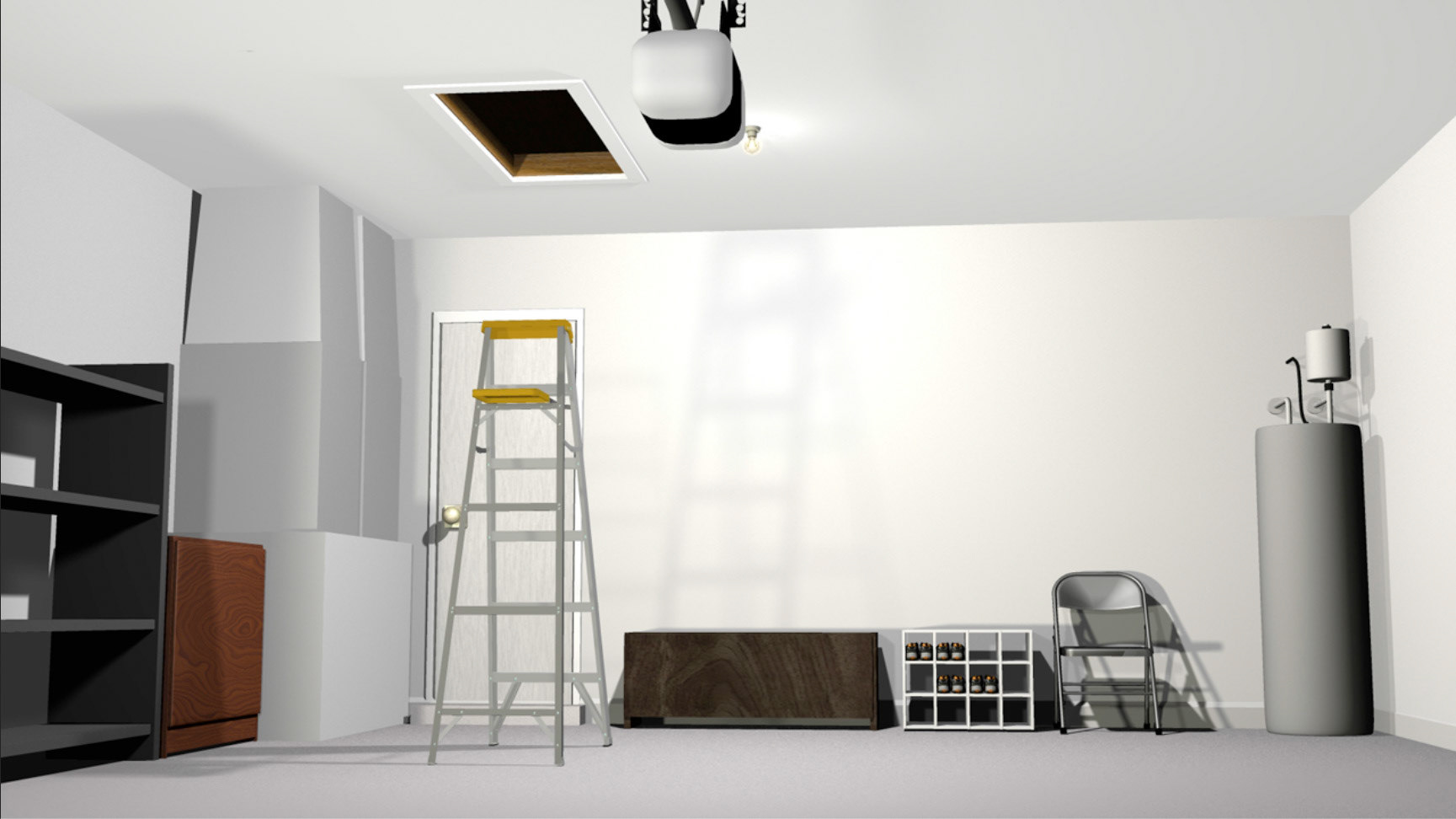 3D Illustration for ladder trial