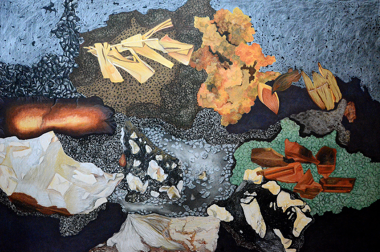 Montage of Old Road, Soft pastel, 2012
