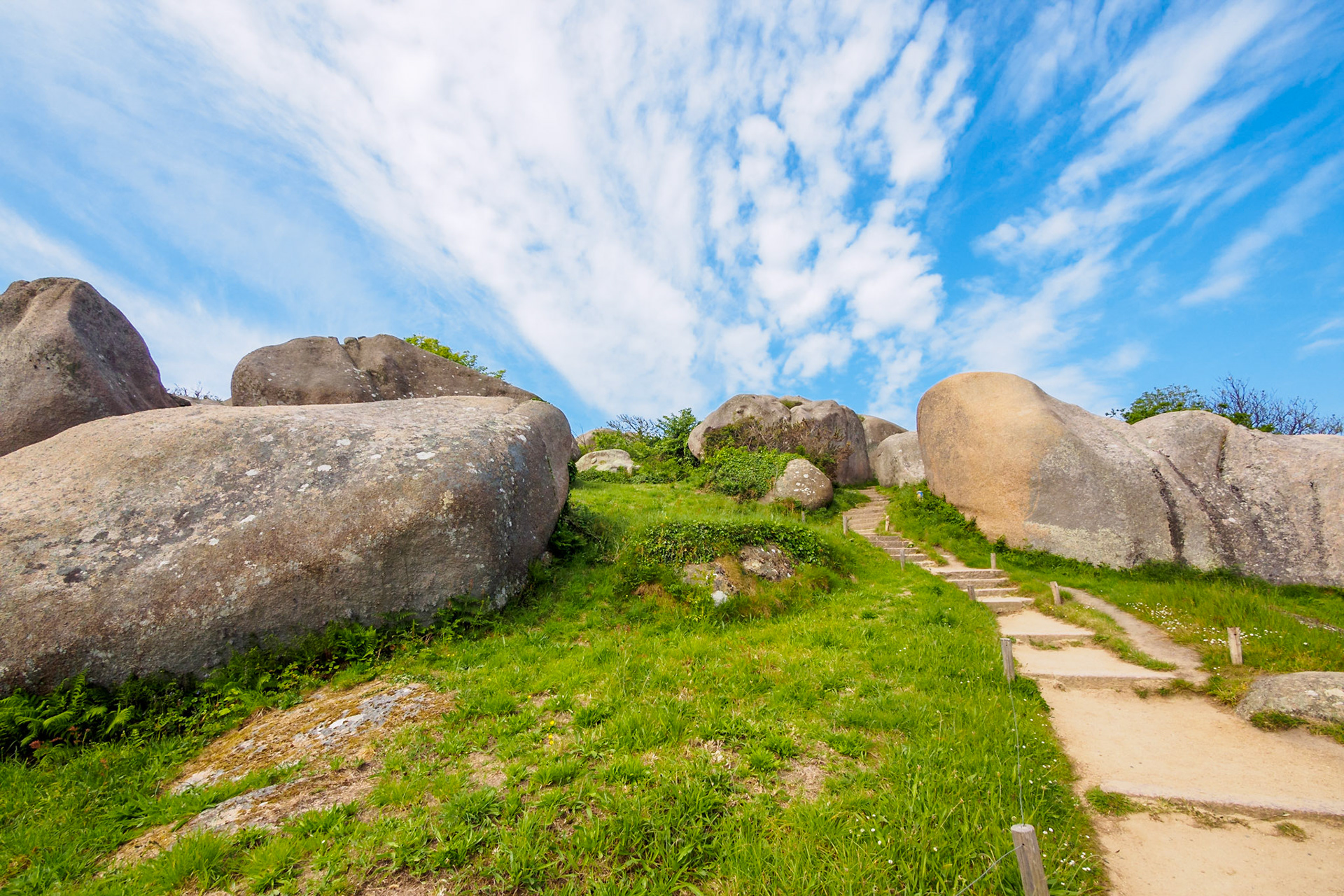 Stairway between rocks