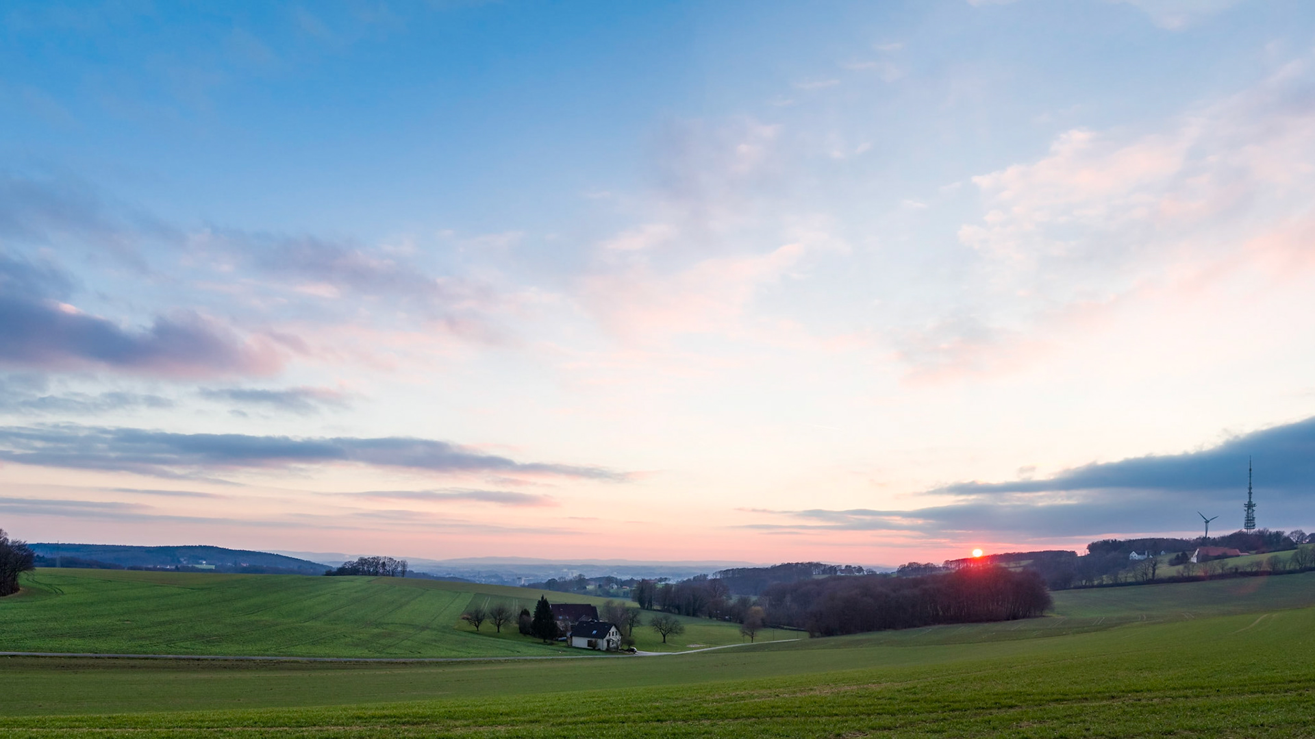 Sunset over Herford, Germany