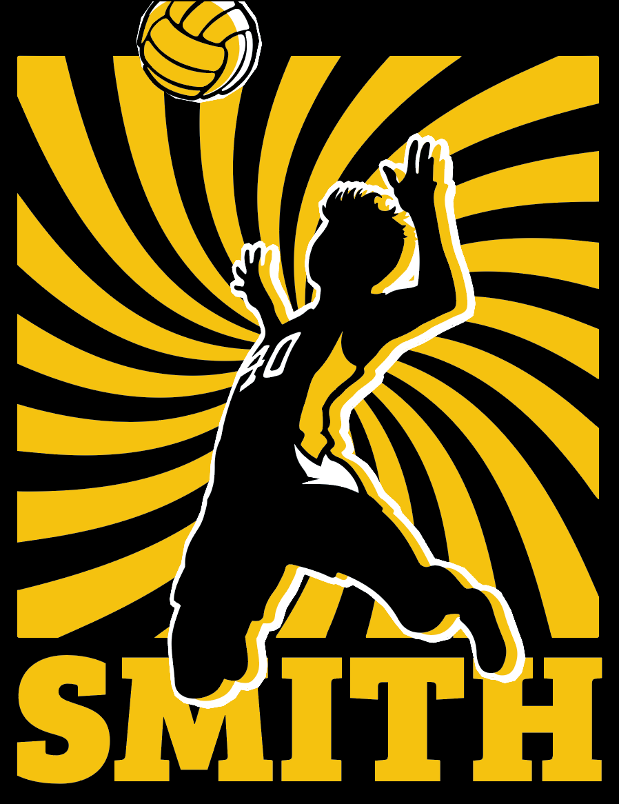 Poster created to celebrate my son's passion for Volleyball.