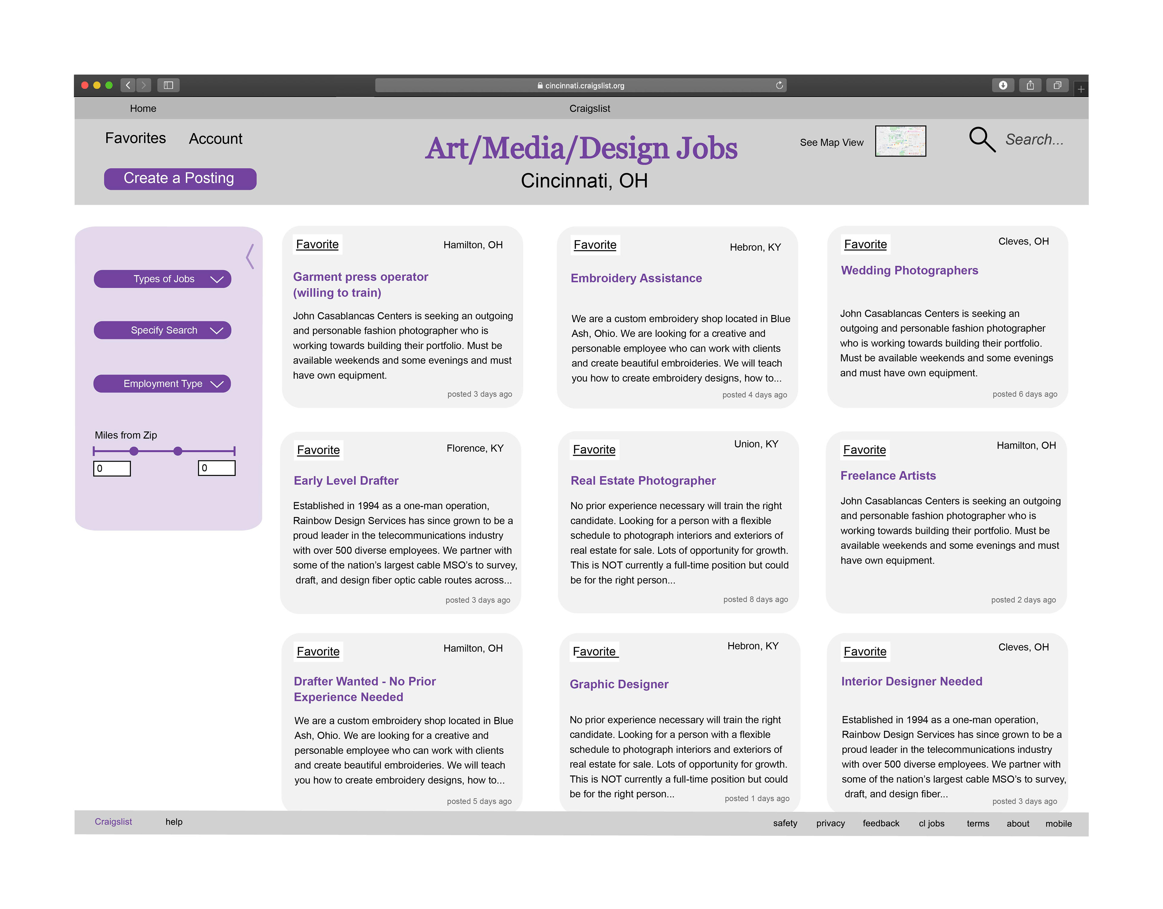 Sydnie Schira - Craigslist Website Redesign