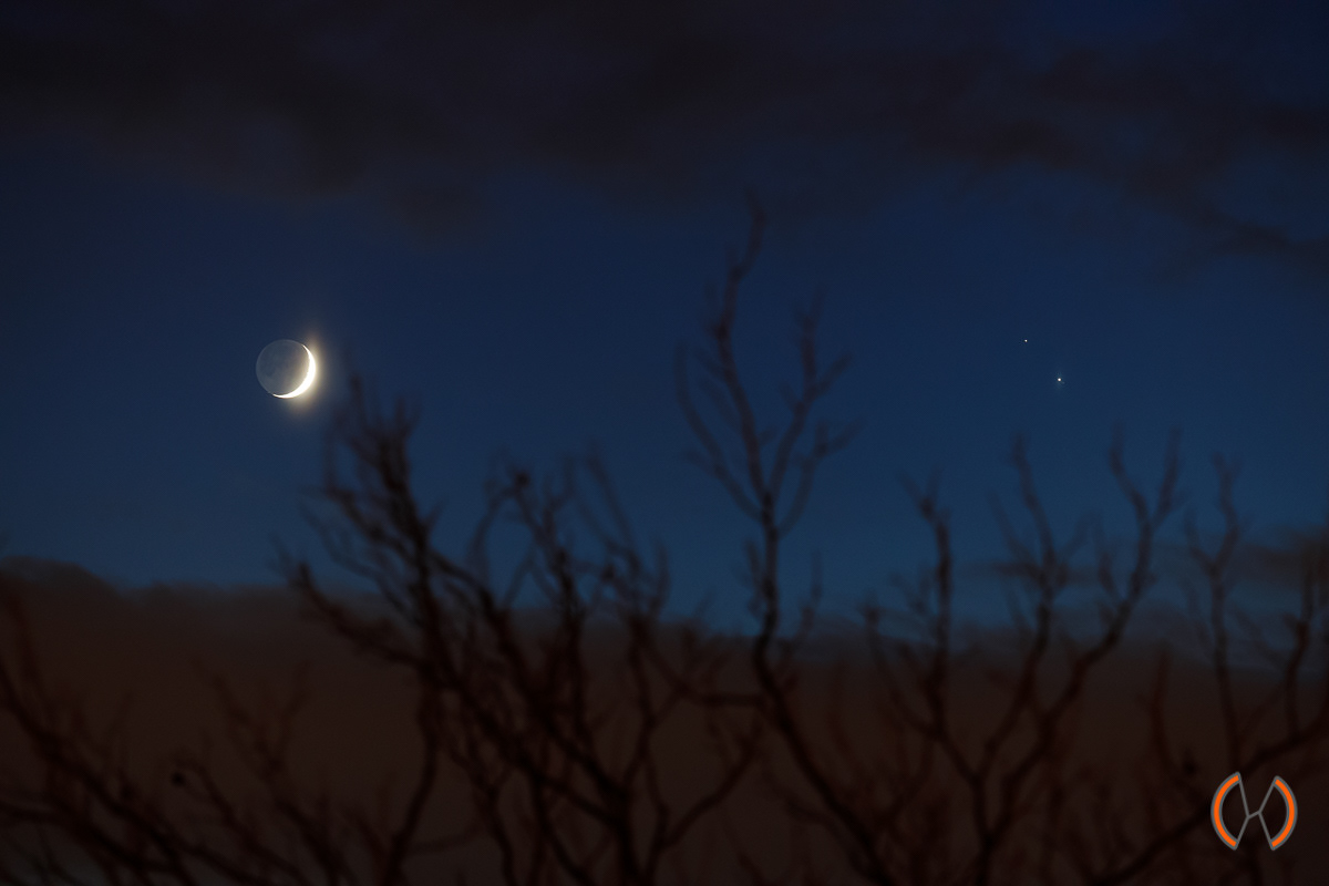 2020 - Conjuction of Jupiter en Saturnus samen met de Maan