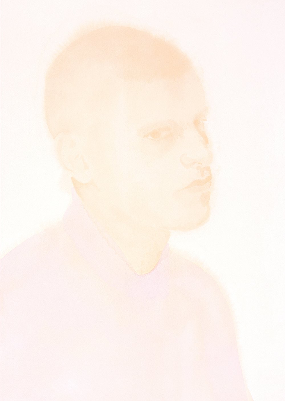 "Dilution (broken-hearted skinhead)" Aquarelle sur papier 460x610 mm 2018