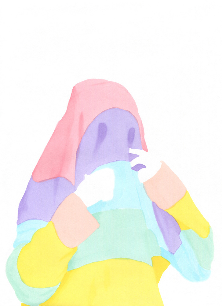 "Rainbow ghost" feutres sur papier 210x297 mm 2016